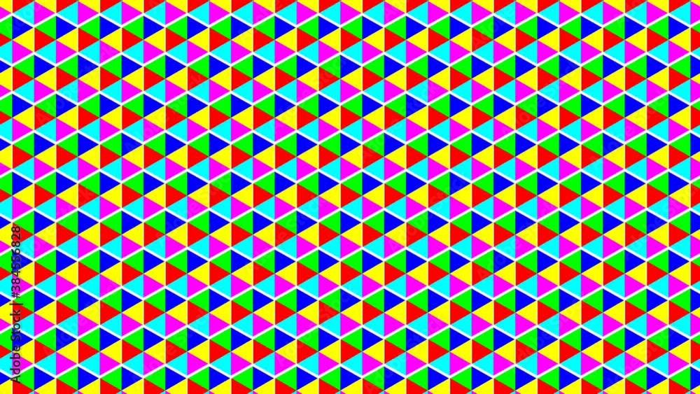 Aufkleber grid of triangular pie slices fitted into hex grid moving downwards