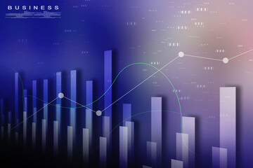 2d rendering Stock market online business concept. business Graph 
