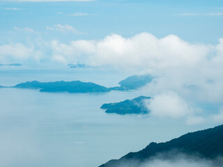 呉市 灰ケ峰から見える霧に霞む瀬戸内の多島美