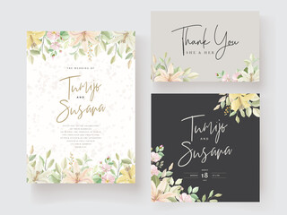 Wedding card template floral design