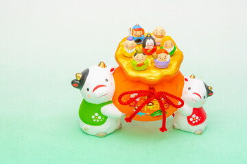 2021年干支の牛（丑、うし）年賀状素材