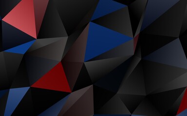Fototapeta premium Dark Blue, Red vector triangle mosaic cover.