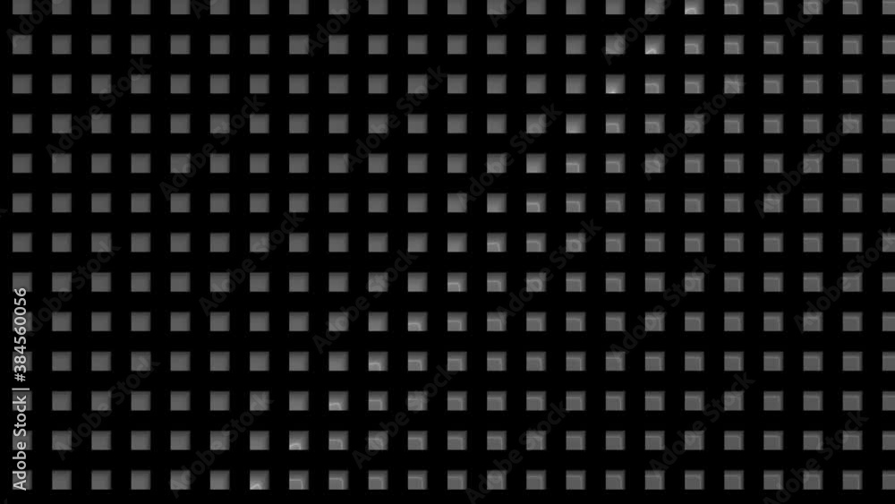 Poster grid of boxes with moving underlight showing zones mask