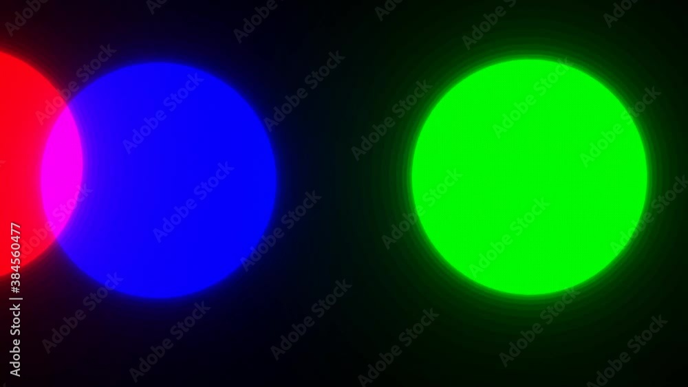Poster rgb color circles additive colors behind mesh