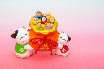 2021年干支の牛（丑、うし）年賀状素材