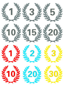 Vector number laurel wreath set - Vektornummer Lorbeerkranz gesetzt