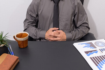  business man's desk with documents on the table