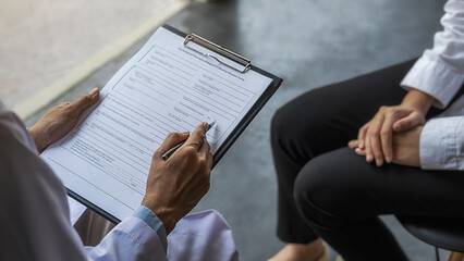 Psychiatrist or professional psychologist consulting on diagnostic examination disease or mental...