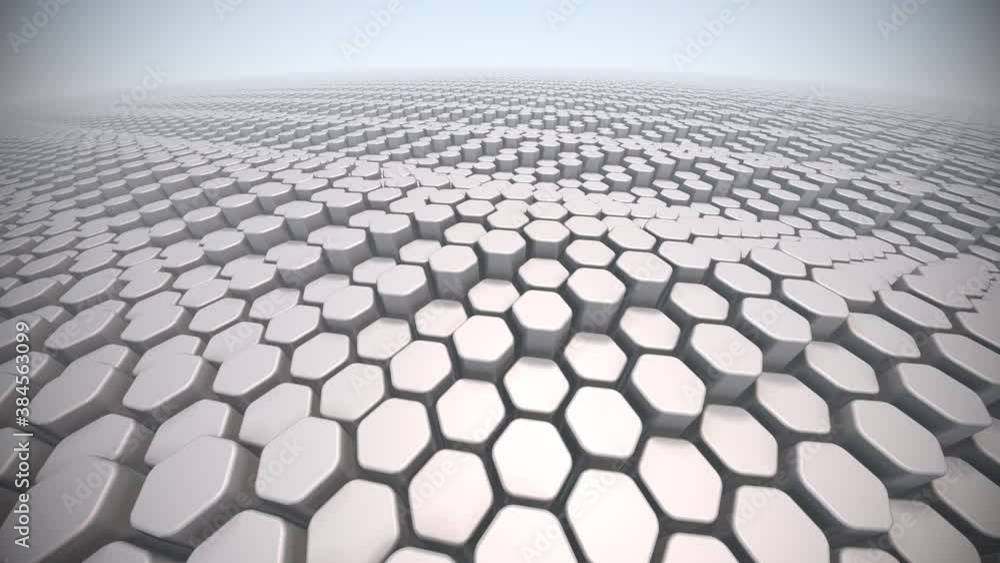 Poster hexagonal giants causeway hex grid 3d waving platforms endless