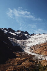 view of the top of the mountain where the snow lies