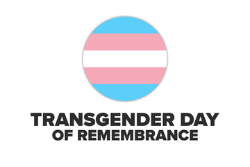 Transgender Day of Remembrance. November 20. Holiday concept. Template for background, banner, card, poster with text inscription. Vector EPS10 illustration.