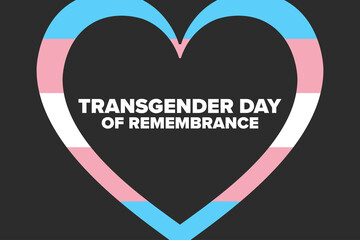Transgender Day of Remembrance. November 20. Holiday concept. Template for background, banner, card, poster with text inscription. Vector EPS10 illustration.