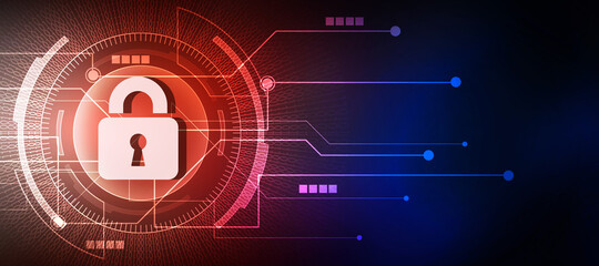 Naklejka premium 2d illustration Safety concept: Closed Padlock on digital background