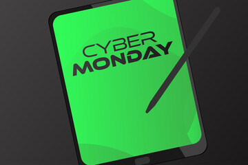 Cyber Monday Sale. Template for background, banner, card, poster with text inscription. Vector EPS10 illustration.