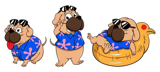 set of cartoon dogs with various expressions, perfect for your design