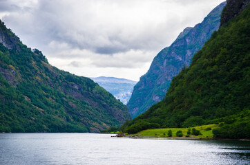 Fototapeta premium Panoramic view of Sognefjord, one of the most beautiful fjords in Norway