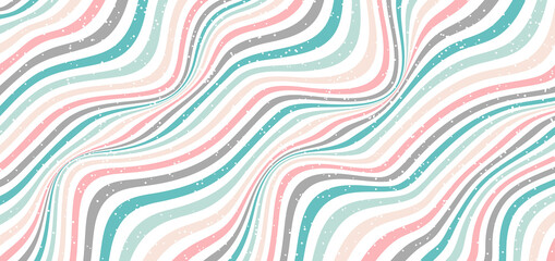 Abstract classic wave or wavy stripes pastel color background with white dots spread