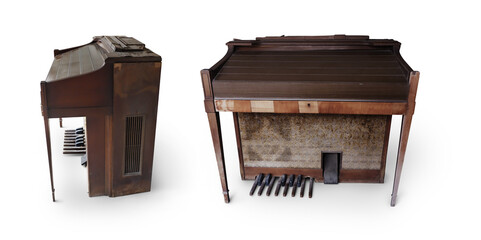 Vintage Piano Isolated on white background