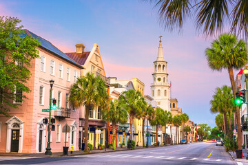 Naklejka premium Charleston, South Carolina, USA in the French Quarter.