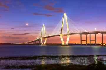 Fototapeta na wymiar Charleston, South Carolina, USA at Arthur Ravenel Jr. Bridge