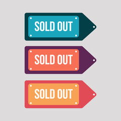 Budges bundle logo promotional sold out colorful vector