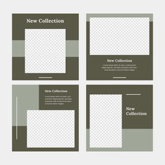 Grey color social media template for promotional sale