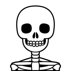 Cartoon skeleton head bust