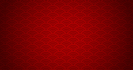 Chinese new year. Vector red abstract design. Japanese traditional background with waves