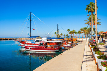 Boats at Side pier in Turkey