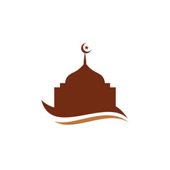 Mosque building logo design template