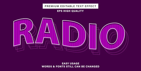 Editable text effect - radio