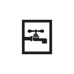 Water faucet plumbing logo design template