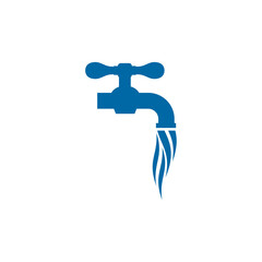 Water faucet plumbing logo design template
