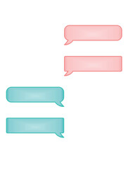 Pink and blue message text area. vector