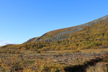 Fototapeta na wymiar The beautiful autumn on Vesteralen and Lofoten islands 