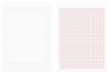 Lines and squares sheet paper. vector