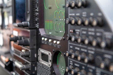 Fototapeta premium flight instruments of a small airplain in close up