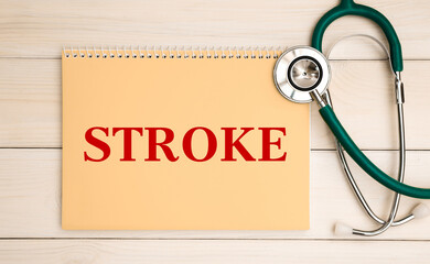 Card with text Stroke and stethoscope
