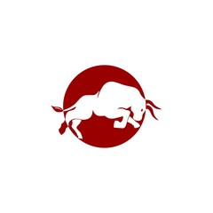bull Logo Design concept in a circle