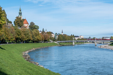 Fototapeta premium view of the town church of salzburg Mülln
