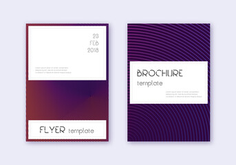 Stylish cover design template set. Violet abstract