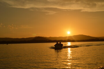 Sunset over the Nicaraguan lakes outside of L&eacute;on in Central America