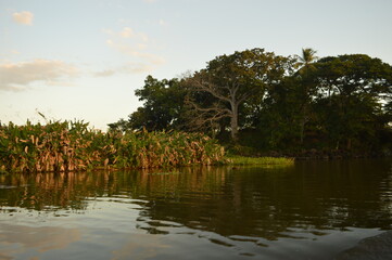 Sunset over the Nicaraguan lakes outside of Léon in Central America