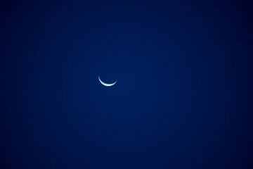 Obraz na płótnie Canvas Crescent moon in sky.