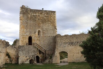 Fototapeta na wymiar Les vestiges du château médiéval de Rochefort en Valdaine, ville de Rochefort en Valdaine, département de la Drôme, France
