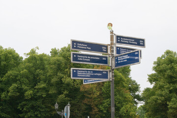 sign direction in european city