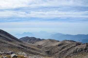 Wild mountains. Rocks and pine trees of the Taurus Mountains. Lycian way. Beautiful nature in Turkey