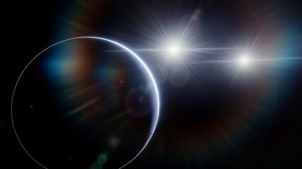 science fiction landscape abstract alien planets and space background 3d render