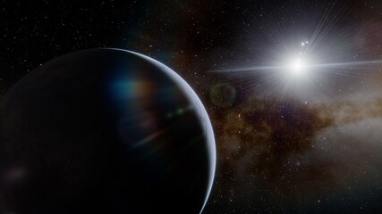 Fototapeta na wymiar science fiction landscape abstract alien planets and space background 3d render
