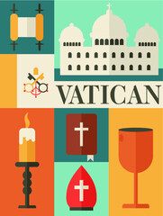 vatican symbols vector icons flat